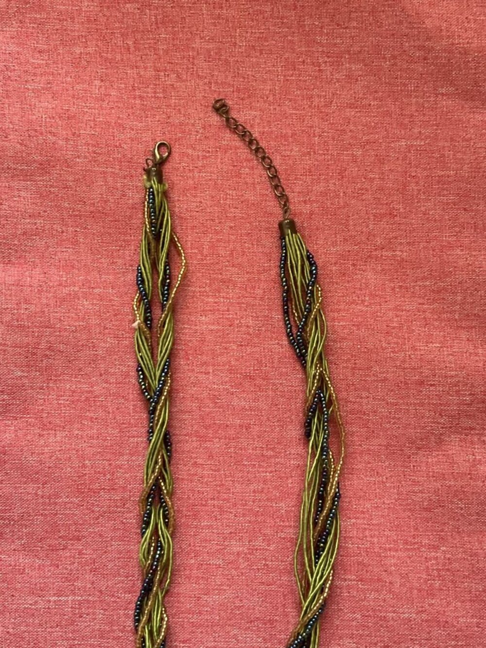BOHO GREEN & BLUE MULTISTRAND STATEMENT NECKLACE - Picture 4 of 8